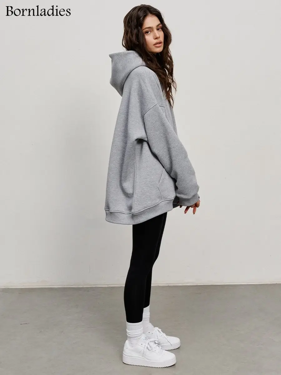 Bornladies store hettegensere og gensere for kvinner høst vinter tykke varme fleecegensere jenter streetwear løs genser