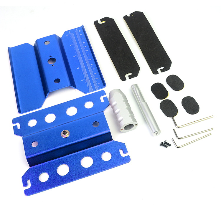 Plataforma de montaje de soporte de trabajo de elevación de herramientas de coches RC, Estación de Reparación giratoria de 360 grados, 1/10, 1/8, Buggy Crawler Car: Azul