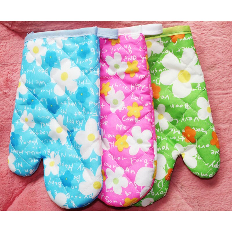 1PC Thicken Cotton Oven Glove Kitchen Microwave Oven Heat Resistant Anti-Ho Mitts Kitchen Accessories Random Color