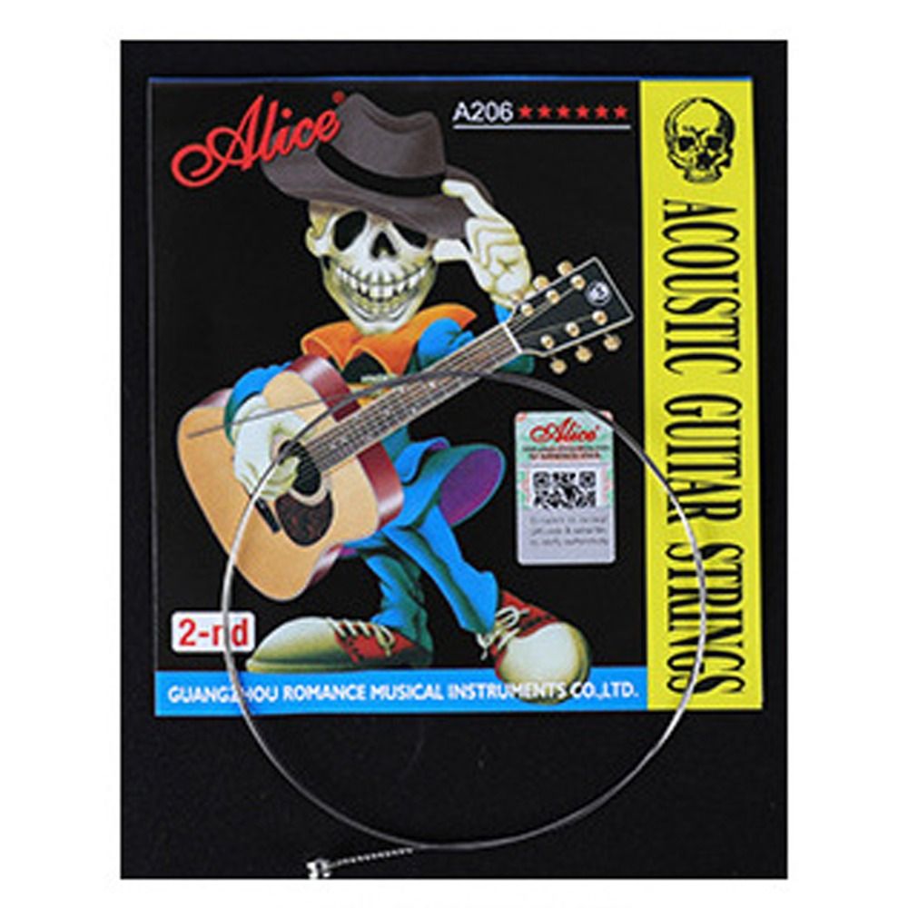 Alice-Gitarrensaiten der A206-Serie, 0,28 mm, 0,11 Zoll, Akustikgitarrensaiten, lange Lebensdauer, Stahlgitarre, 6 Saiten, Musikbegeisterte: Gelb