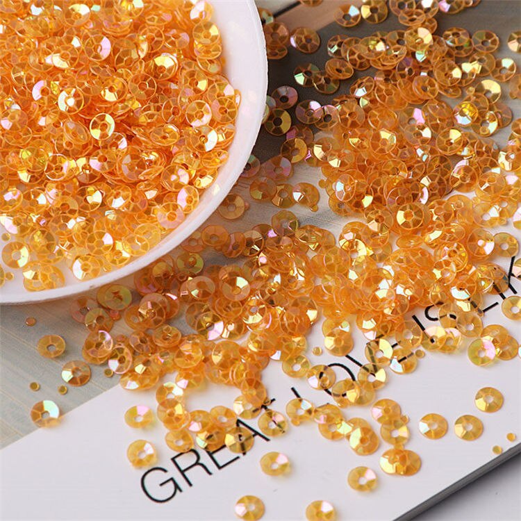 10 G/pak 3Mm Cup Pvc Ronde Transparant Kristal Losse Pailletten Naaien Wedding Craft Vrouwen Kids Diy Garment Nail Accessoires: Transparent Orange