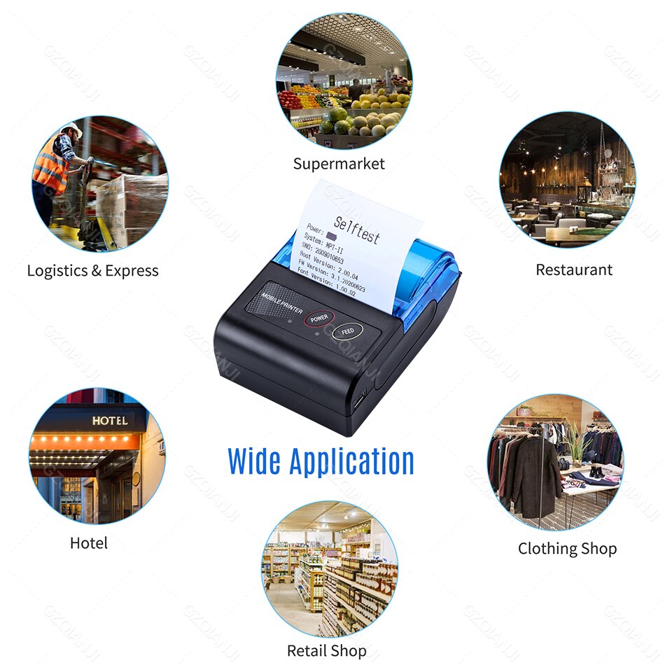 Mini Portable 58mm Bluetooth Pocket Thermal Receipt Printer Wireless Notes Phone Printer Android IOS PC Eboleta Impresora Recibo