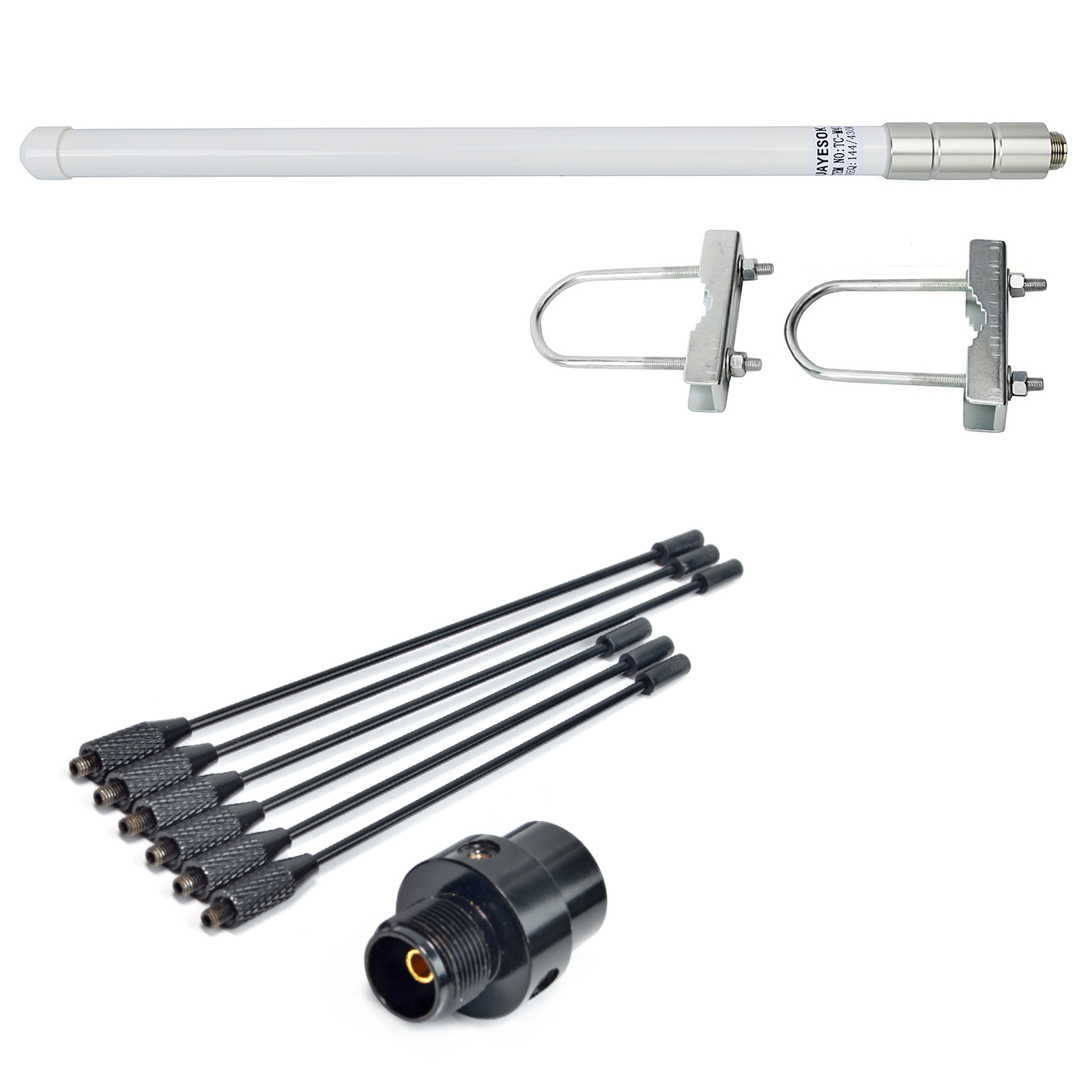 Dual Band VHF UHF Fiberglass Antenna 144/430MHz SO239 Mobile Radio Base Antenna for Ham Radio Device Repeater Mobile Transceiver