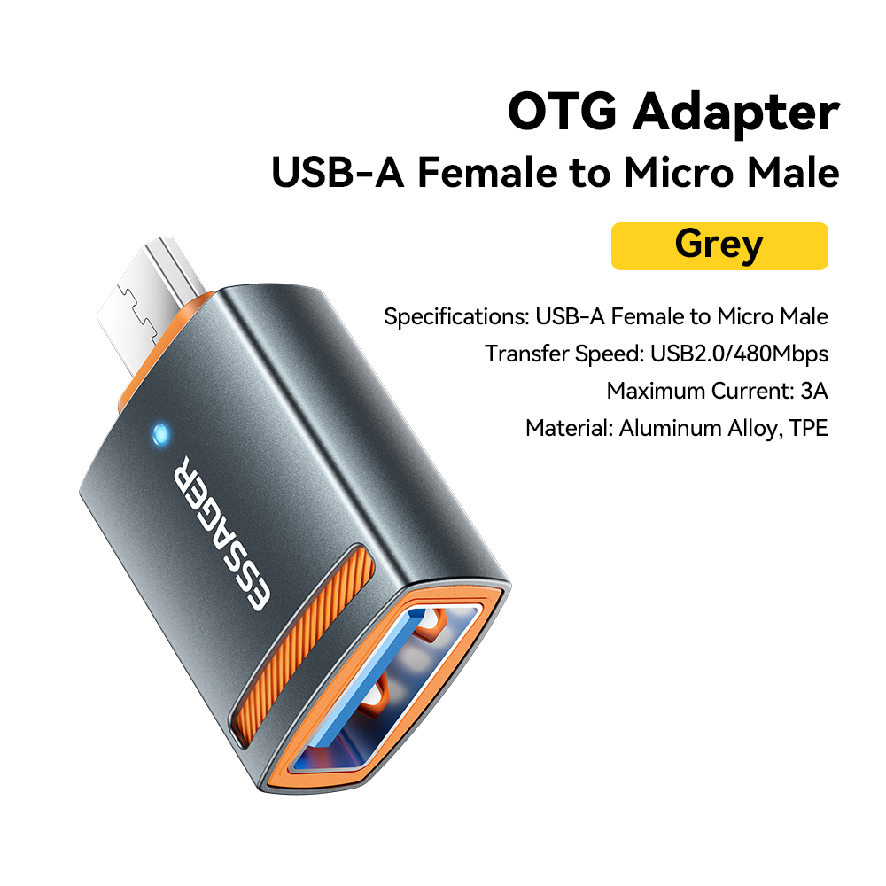 Essager USB3.0 OTG Adapter Typ-C USB-A Micro Buchse auf USB Micro iP Typ-C Stecker Konverter für MacBook Xiaomi iPhone OTG Adapter: Pink