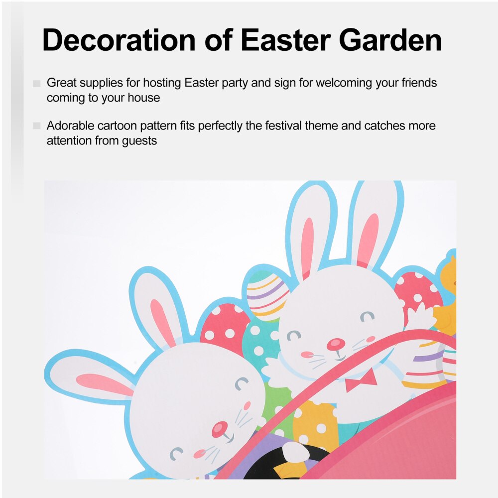1pc Easter Party Garden Sign Outdoor Decoration Sign Easter Party Ornament