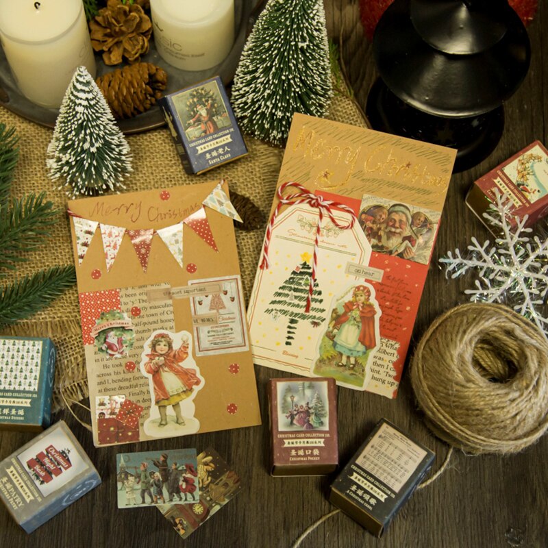 Mini livre de noël, 100 pièces, papier artisanal décoratif Vintage, pour Scrapbooking, planificateur, Journal intime