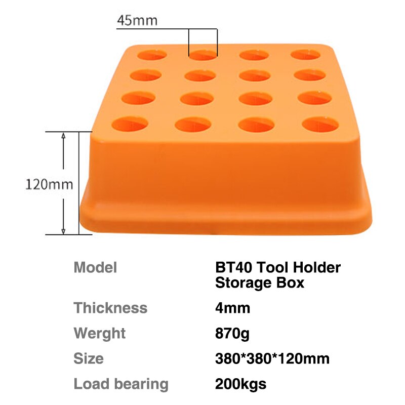 Tool holder storage box 16 holes BT40 tool holder finishing rack plastic storage box CNC machining center