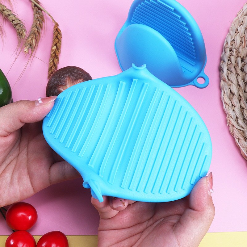 Gant en Silicone coloré Anti-brûlure antidérapant, 2 pièces, pour la cuisine, cuisson, résistant à la chaleur, pince à main, accessoires d'organisation