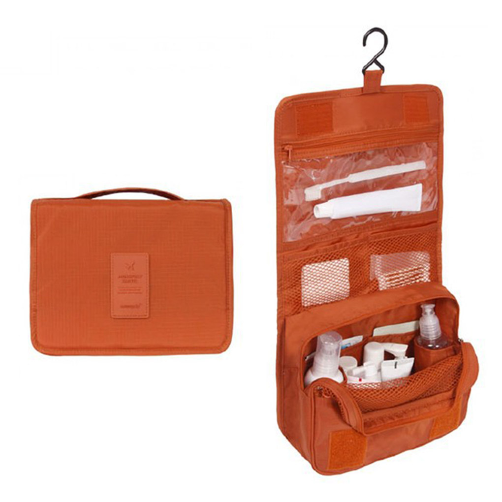 Portable Travel Storage Bag Cosmetic Organizer Cloth Underwear Toiletry Bag Organizer Suitcase Makeup Organizer Wash Storage Bag: Orange