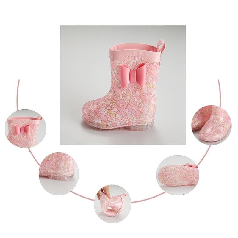 Baby Meisjes Regen Laarzen Baby Kids Regen Laarzen Schoonheid Boog Peuter Rubber Kinderen Schoenen Mode Jelly Schoenen Regenlaarzen A3M4