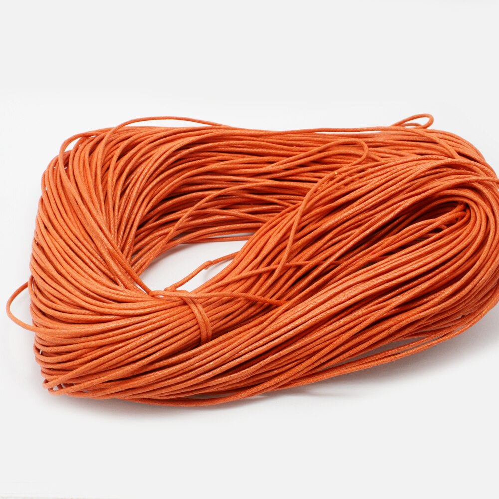 Cordon de serrage en coton ciré 1.5mm | 60 m/lot, collier de corde en perle ciré, fabrication de Bracelet et d'accessoires de couture, bijou à bricoler et soi-même: Orange Red
