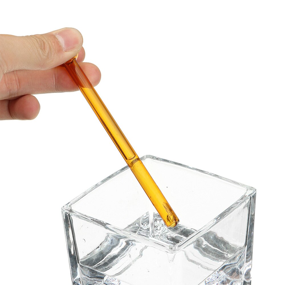 Handmade Colorful Round Glass Straw Round Create Head Wedding Party Straws ECO-friendly Household Glass Straight Pipet Tubularis