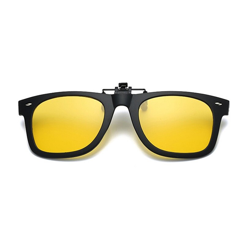 MAXJULI Square Polarized Sunglasses Clip on Myopia Glasses For Fishing Driving Traveling Easy Flip Up Lens UV400 Protection 8503: C7 night vision