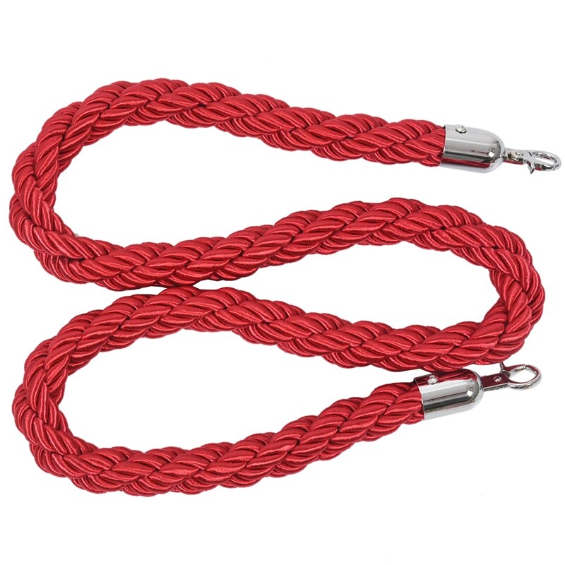 1.5m long Twisted Queue Barrier Rope Red for Posts Stands