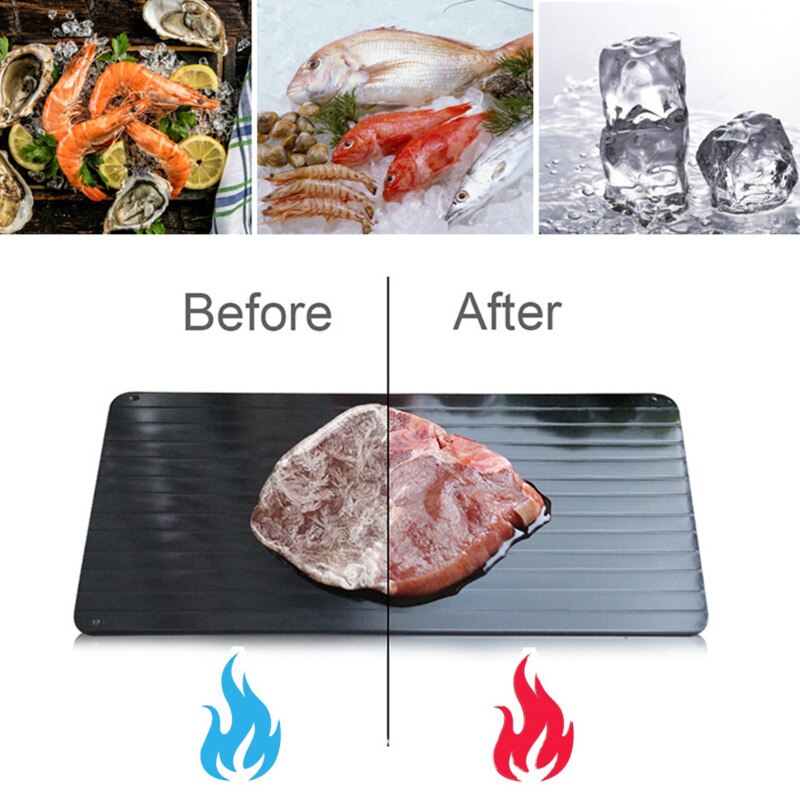 Aluminum Fast Defrosting Tray Thaw Food Meat Thawing Fruit Sea Fish Quick Defrosting Plate Board Tray Kitchen Gadget Tool