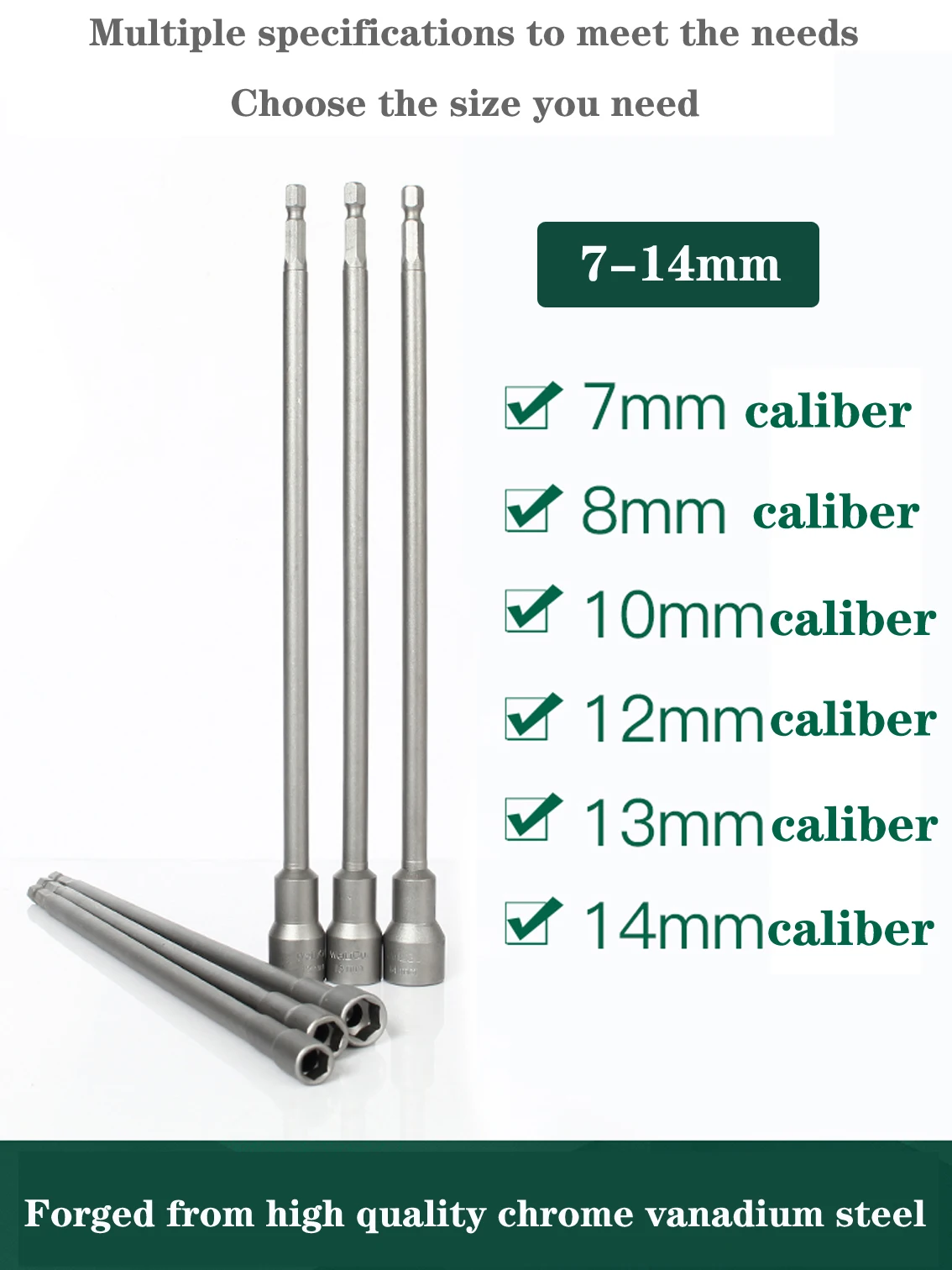 250-350mm Long Metric Screwdriver With Conversion Drill Bit 7 8To 14mm Magnetic Hex Shank Hex Nut Internal Hexagonal Screwdriver