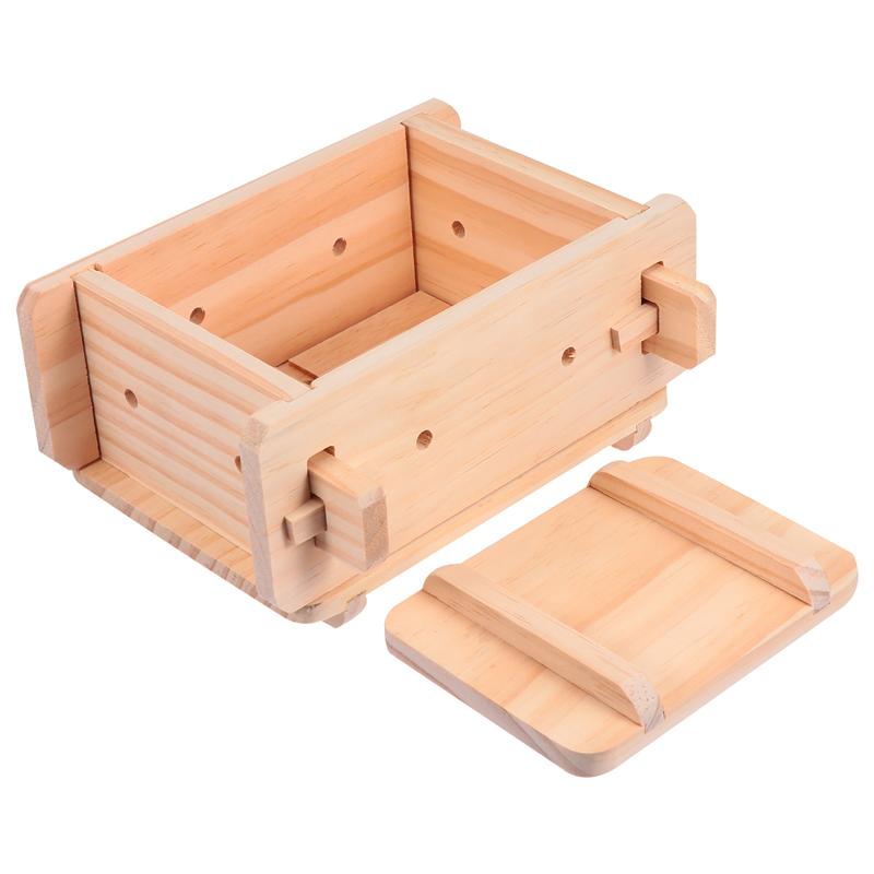 1 ensemble en bois Tofu moule maison Tofu Maker presse moule Tofu presseur égouttoir cuisine outils Gadgets accessoires de cuisine 16*12*9cm