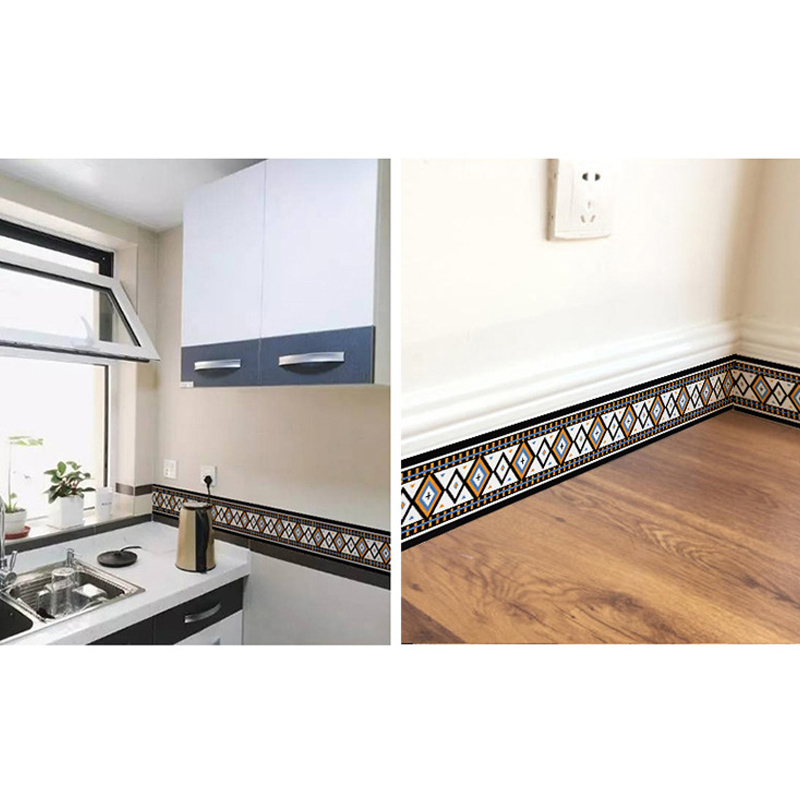 Nieuw Spiegel Muurstickers Diy 3D Pvc Zelfklevende Grens Plint Plafond Stickers Muurschildering Waterdicht VA88