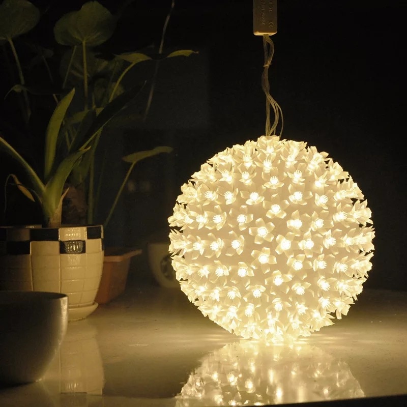 Dia 12cm 20cm 30cm led kersenbloesem bloem bal lichtslinger lamp kerst jaar bruiloft feest guirlande lichten