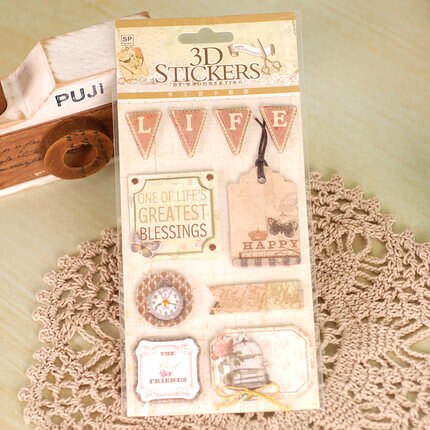 Flower Scrapbooking Stickers Handmade 3D Decorative Stickers For DIY Album,Kids Craft Stickers: Number 11