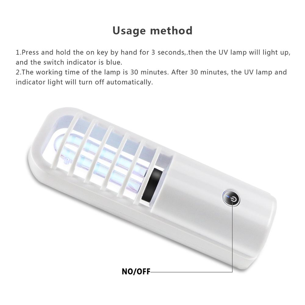 Bärbar kvartslampa uv sterilisator skåp luftrening desinfektion lampa bakteriedödande ultraviolett ozon för skor garderob