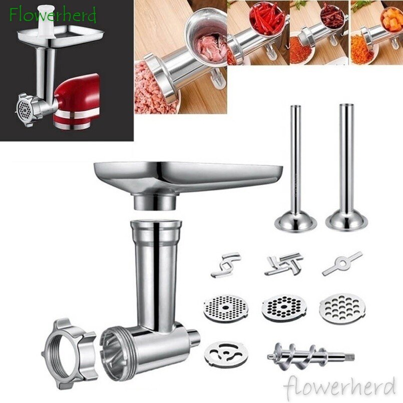 Steel Kitchen Meat Grinder Sausage Stuffer Attachment Stand Mixer Kitchens Accessories