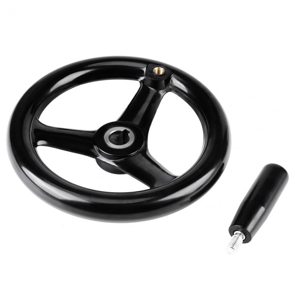3-spoke Hand Wheel Plastic Lathe Machine Hand Wheel w/ Revolving Handle for Milling machine Part Accessories 3 Sizes
