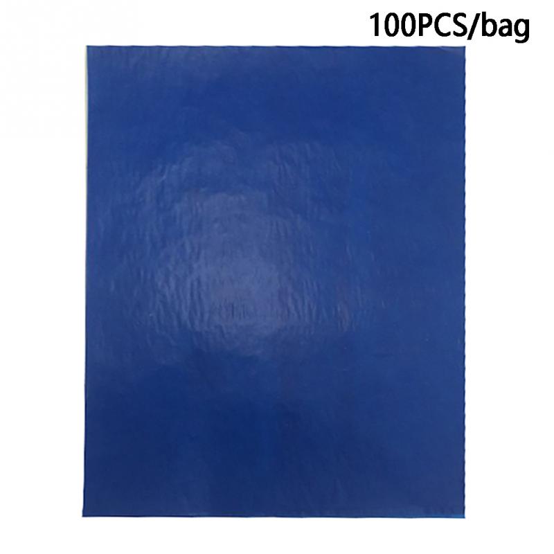 100 pcs Reusable Carbon Transfer Paper Cross Stitch Tracing Paper Carbon Graphite Copy Paper for Home Office A4 Fabric Drawing: Blue