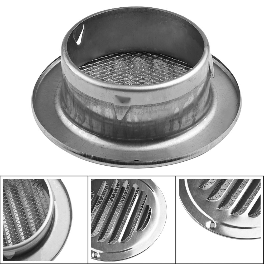 Circle Air Vent Grille 80 100 120 160mm Round Ducting Ventilation Cover Mesh kitchen bath air outlet fresh system round louver