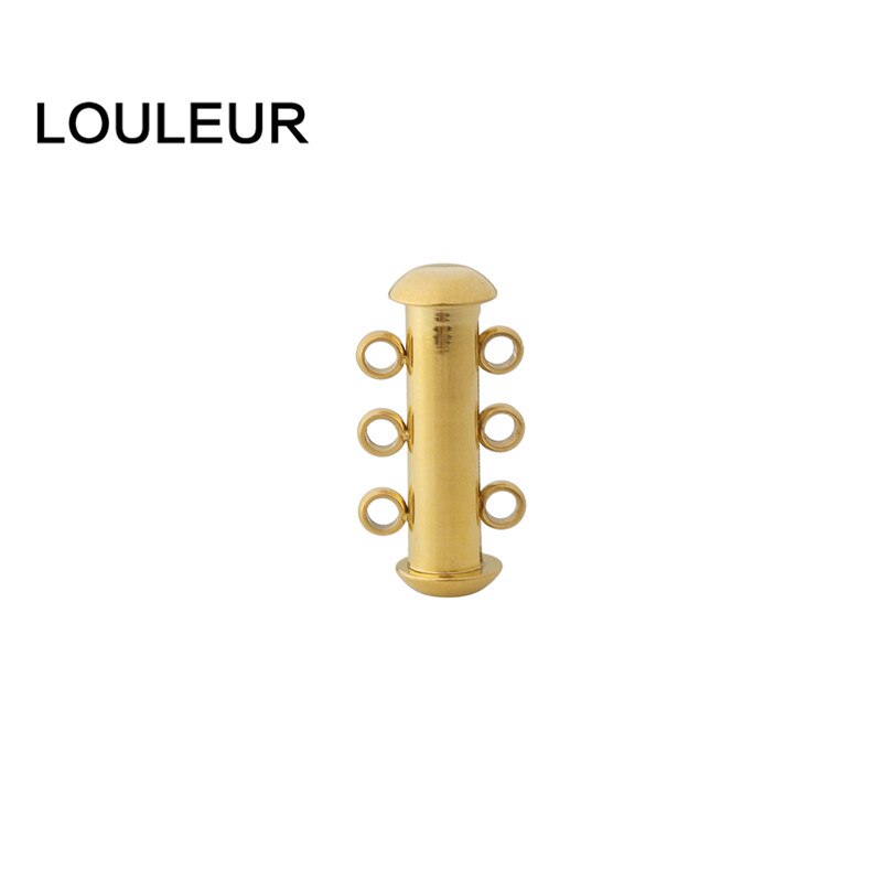 Tone stærk guld glide lås 2/3/4 rækker huller armbånd lukning halskæde magnetiske lås til multistrand smykker lås: Guld / 3 huller (20mm)