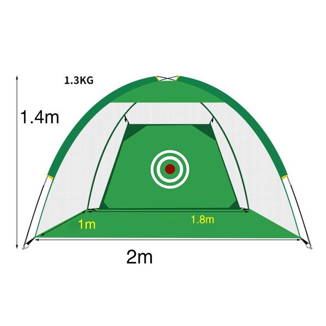 Golf træningsnet udendørs golf chipping netto rejse græsplæne nylon 210d oxford klud golf træningsnet hjem værktøj rammer: Grøn