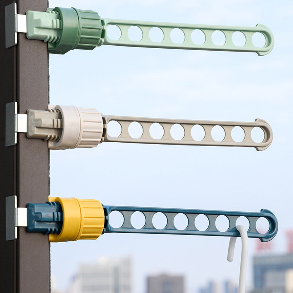 Indoor 8 Holes Clothes Window Hanger Frame Drying Rack Balcony Laundry Hanging for Home Practical Organizers Laundry Dryer