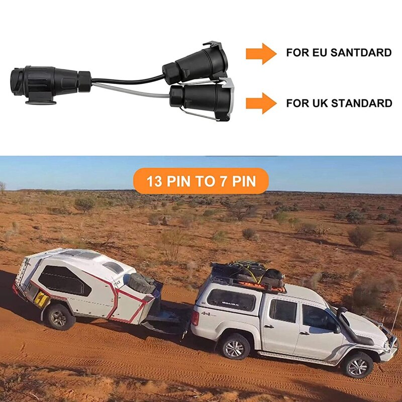 Towing Adapter 13 Plug Pin to 7 Pin 12N+12S Socket Towbar Electric Conversion Adapter Lead for Trailer Truck Caravan