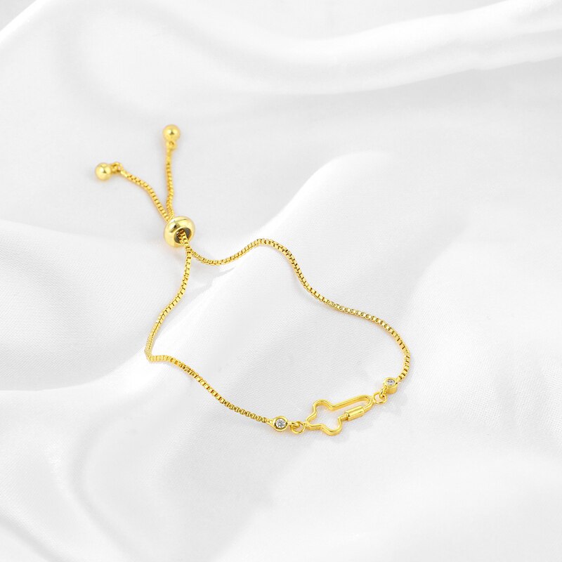 Fashoin Kubieke Zirkoon Kleine Geometrische Kruis Armband Open Verstelbare Bedelarmband Voor Vrouwen Sieraden