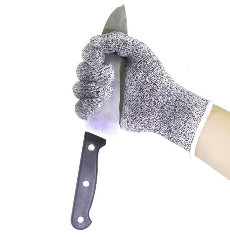 Nivå 5 skärsäkra handskar höghållfast polyeten hppe sticka kök skärsäkra handskar träbearbetning slakt doppade handskar: Vit linje handskar / S