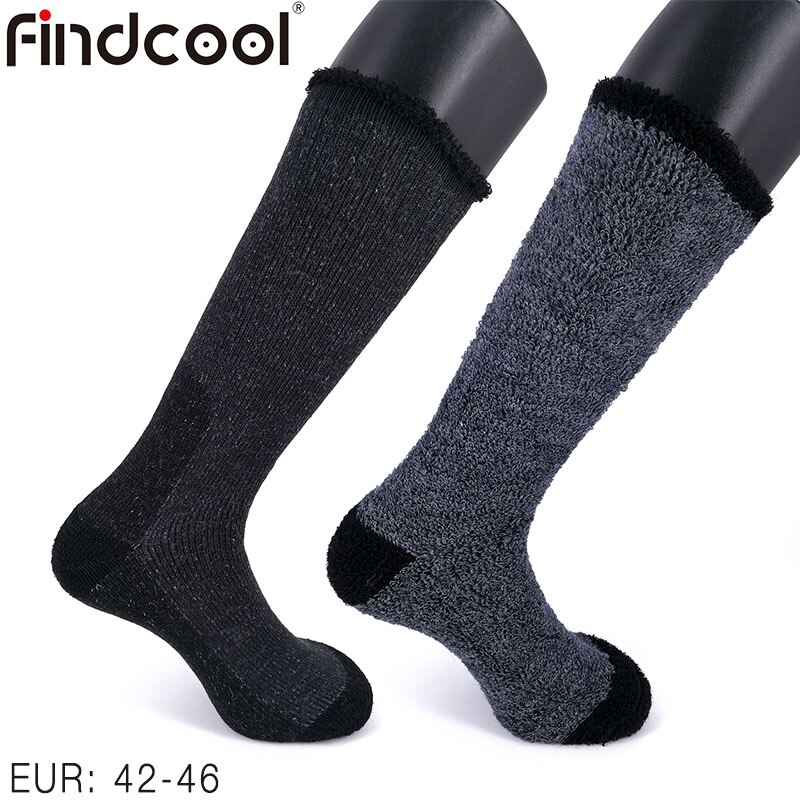 Findcool merino uld sokker til kvinder mænd vinter udendørs skiløb cykling sports sokker tykkere varmere sokker