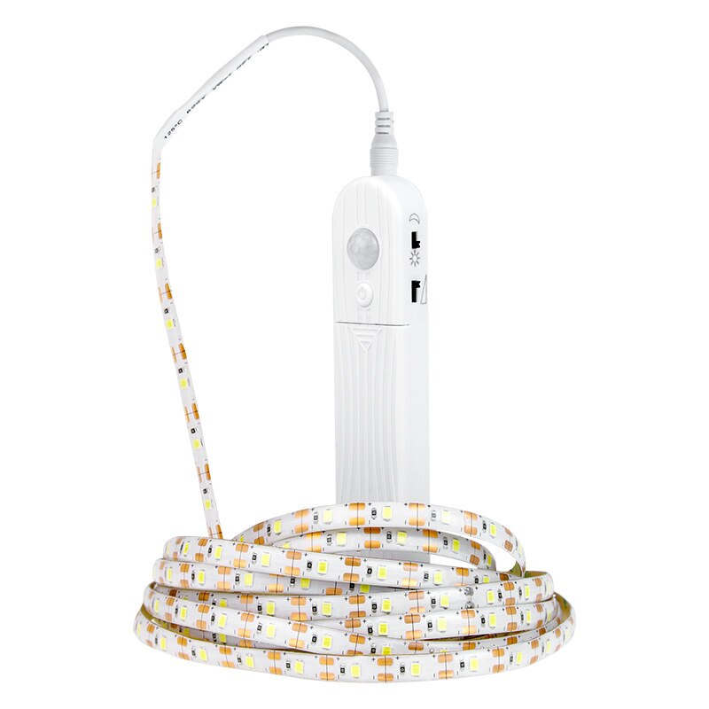 PIR ruch czujnik doprowadziło łóżko oświetlenie nocne robić szafy 1M 2M 3M możliwość przyciemniania elastyczna taśma doprowadziło lampa zasilanie bateriami AAA robić szafy schodowej