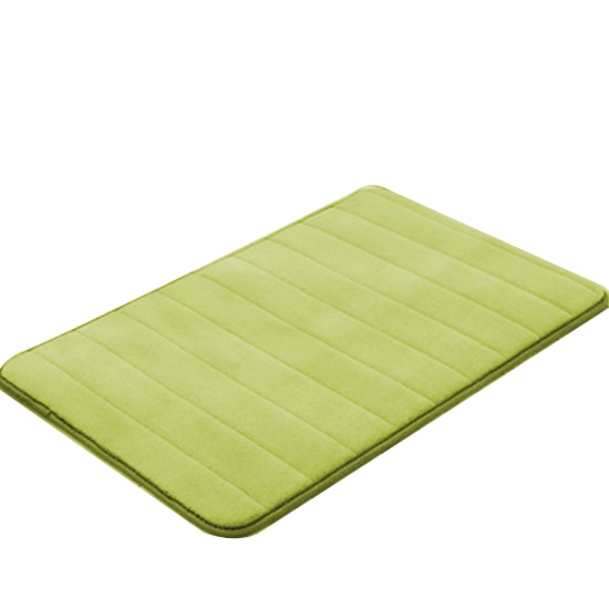 40 x 60cm vandabsorberende tæppe badeværelsesmåtte køkkendør gulvtæpper til skridsikker shaggy memory foam bademåtte: Grøn