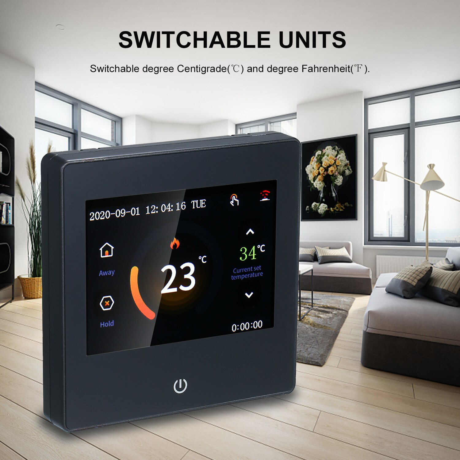 Smart LCD Touch-screen Weekly Programmable Thermostat WIFI Electric Heating 16A Temperature Controller for Home School Office