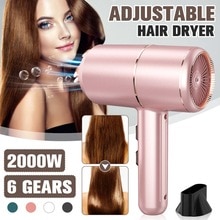 6 Gears 2000W Powerful Hair Dryer with 80 Million Negative Ion Blue Light Blower and Cold Wind Electric Hair Dryer