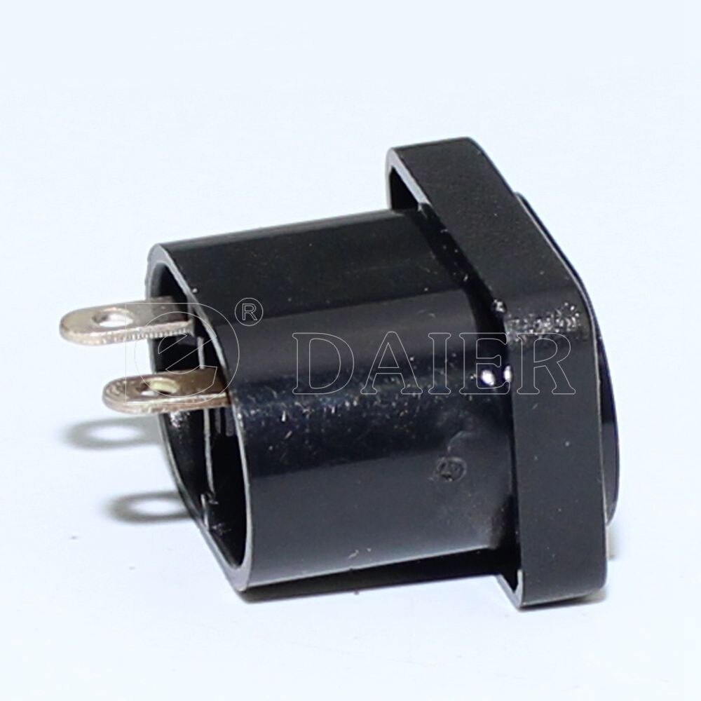 10PCS Power Socket 2 Pins Male Black Color AC Socket Power Outlet 2.5A 250VAC AS-16