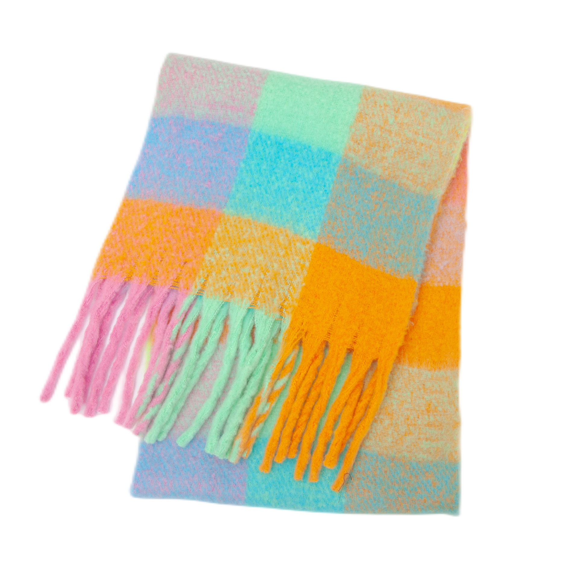 Winter dikke warme sjaal dames kasjmier sjaal en omslagdoeken pashmina halsdoek bufanda dames regenboog harige tessel echarpe