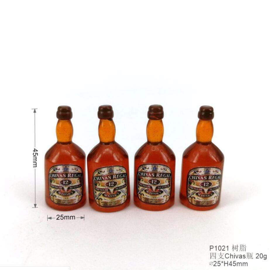 Miniatuur eten play scène model Poppenhuis mini accessoires 4 whisky flessen: chivas