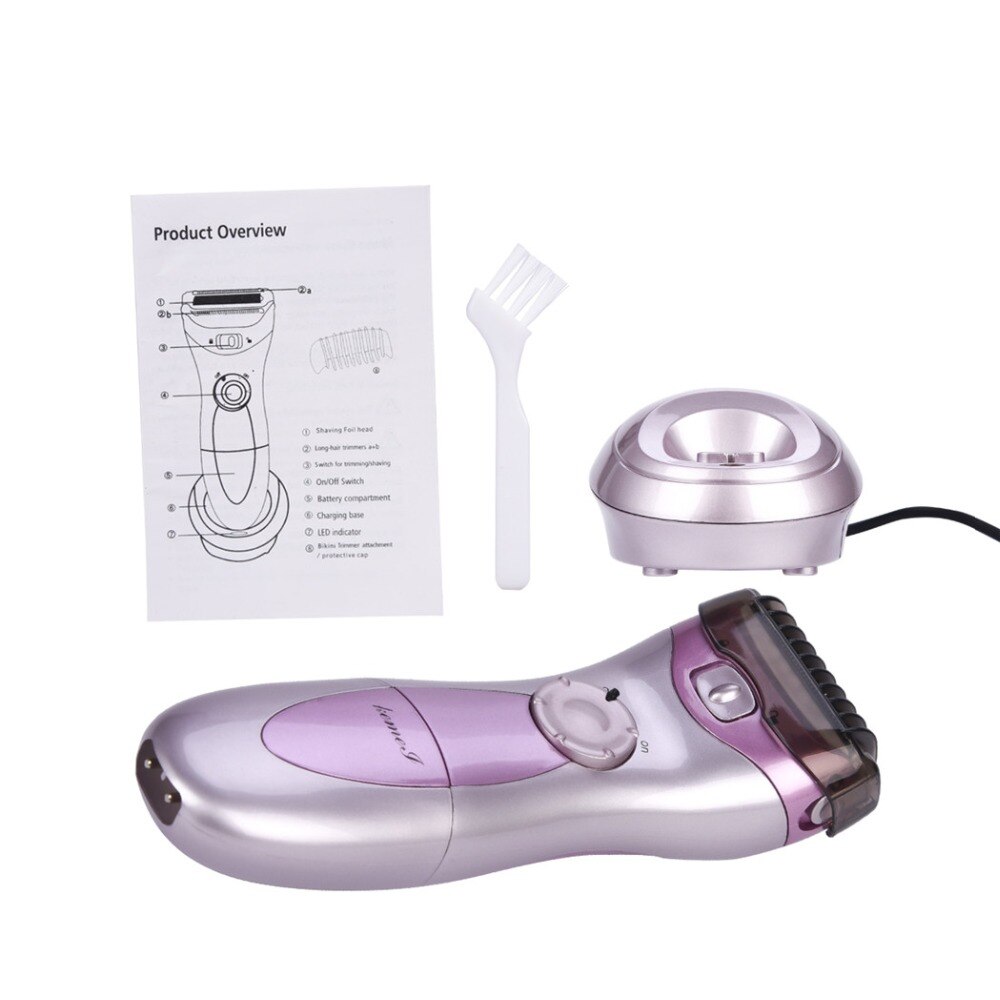 Kemei 110 V-240 V máquina de afeitar recargable lavable mujer señora afeitadora depilación húmeda y seca depiladora impermeable