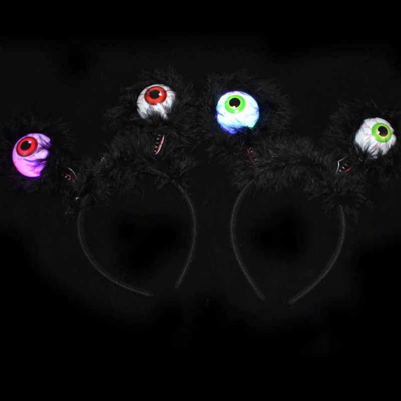 Halloween Incandescente Bulbo Oculare Della fascia Dei Bambini Giocattolo Divertente Fasce Prom Puntelli Accessori per Capelli Copricapo 72XC
