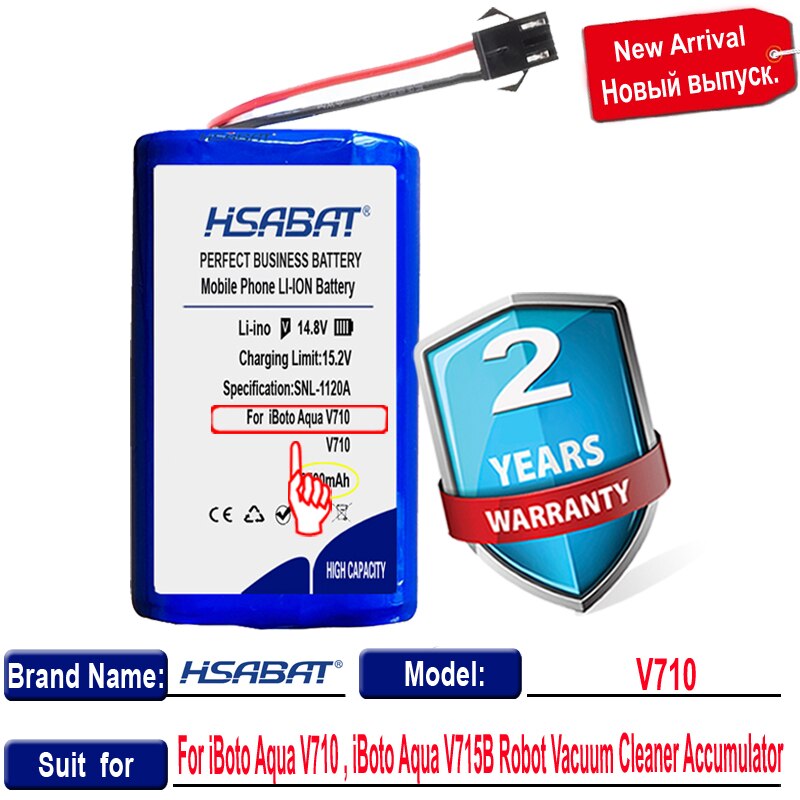 HSABAT 4000mAh Battery for iBoto Aqua V710 for iBoto Aqua V715B Robot Vacuum Cleaner Accumulator