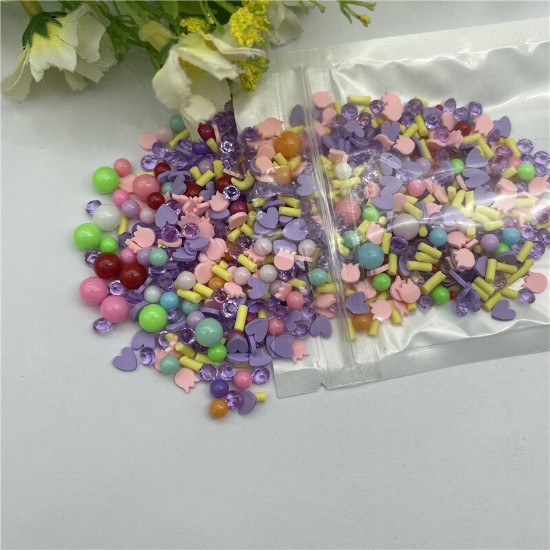 20G Paars Liefde Mengen Sneeuw Voor Hars Diy Benodigdheden Nagels Art Polymer Clear Clay Accessoires Diy Pailletten Plakboek Shakes craft
