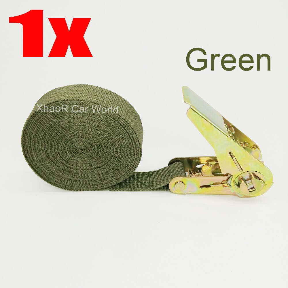 4m Tensioning Belts Adjustable Cargo Straps for Truck Boat Ratchet Tie-Down Belt for Luggage Bag Goods Bind Belt Car Accessories: Green