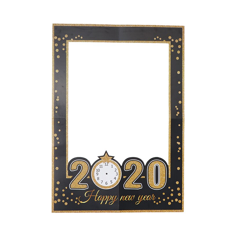 Gelukkig Nieuwjaar Photo Booth Props Xmas Party Decoratie Fotolijst Gelukkig Nieuwjaar Geschenkdoos Label Stickers Kerst supply: 1