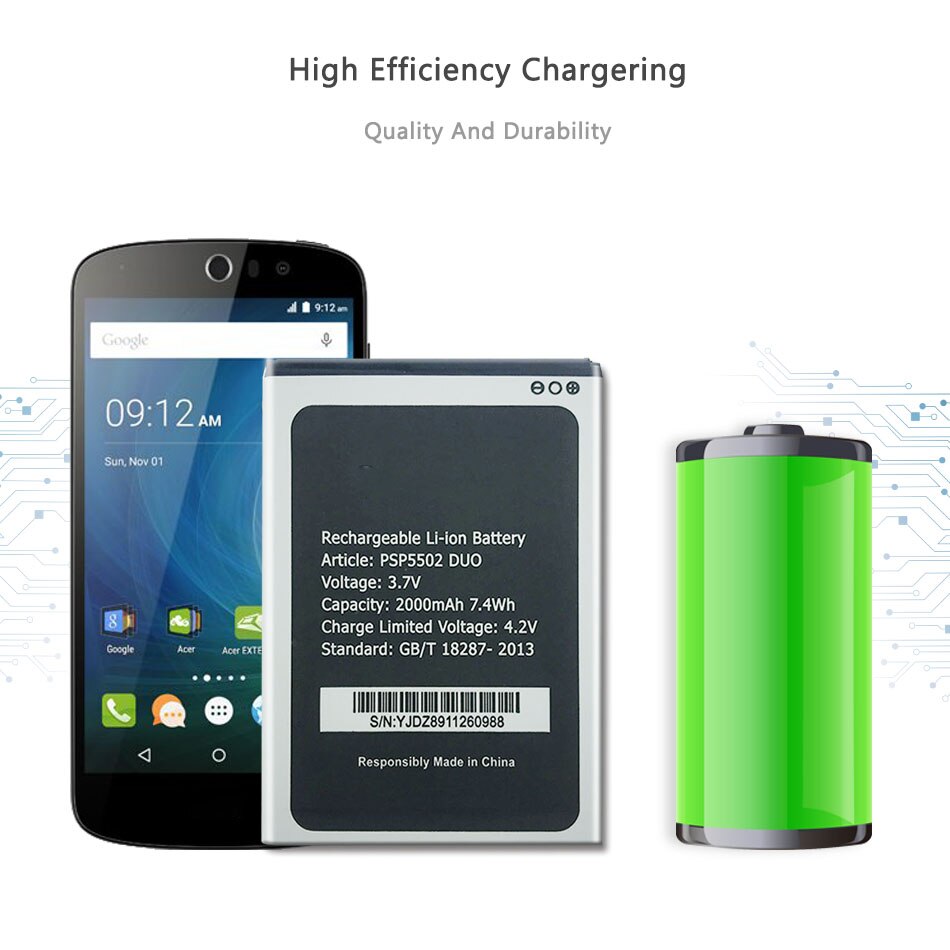 PSP5502 DUO Battery For Prestigio PSP5502DUO PSP3527 PSP3507 DUO Wize N3 Muze A5 Phone Battery Replace Tracking Code